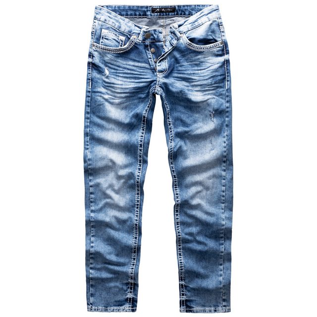 Amaci&Sons Stretch-Jeans Columbus Herren Regular Slim Denim Hose günstig online kaufen