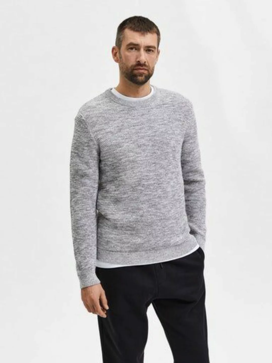 SELECTED HOMME Rundhalspullover SLHVINCE LS KNIT günstig online kaufen