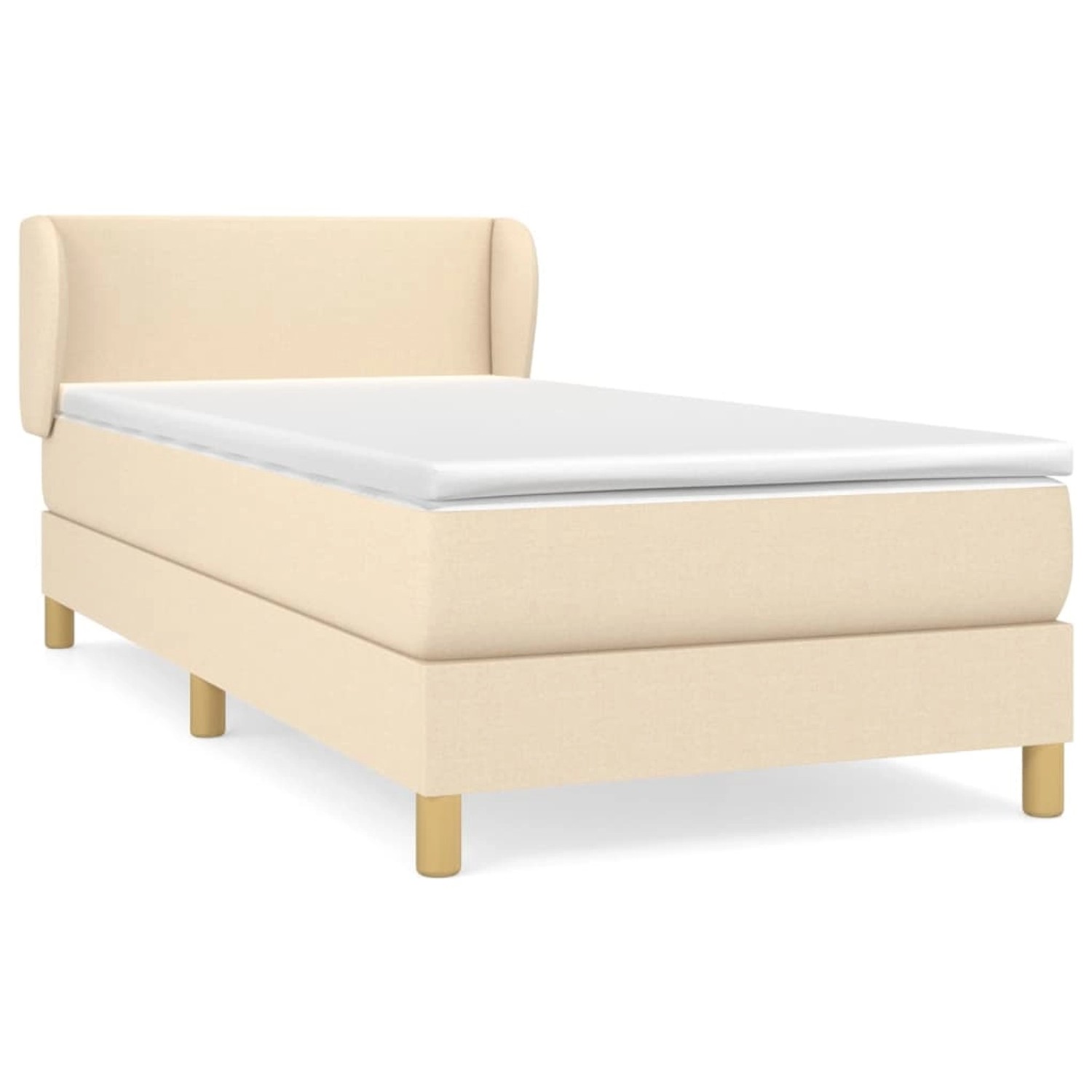 vidaXL Boxspringbett mit Matratze Creme 90x190 cm Stoff1372127 günstig online kaufen