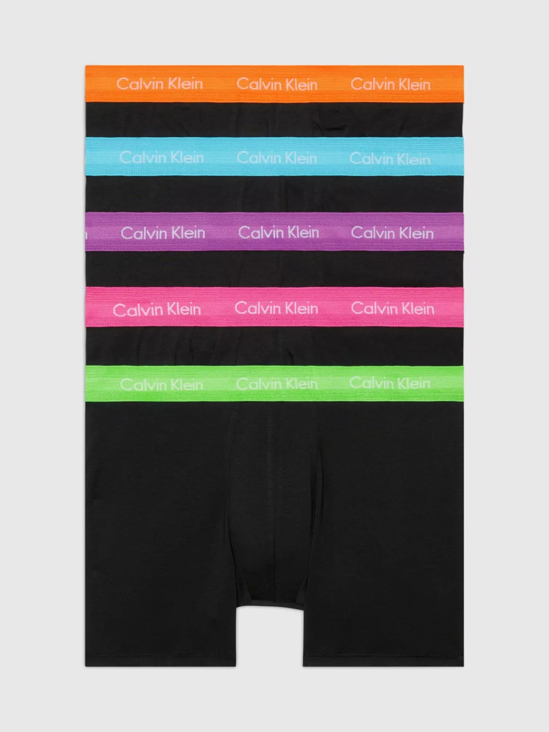 Calvin Klein 5-er Set Boxer Briefs Schwarz mit verschiedenfarbigem Webbund günstig online kaufen