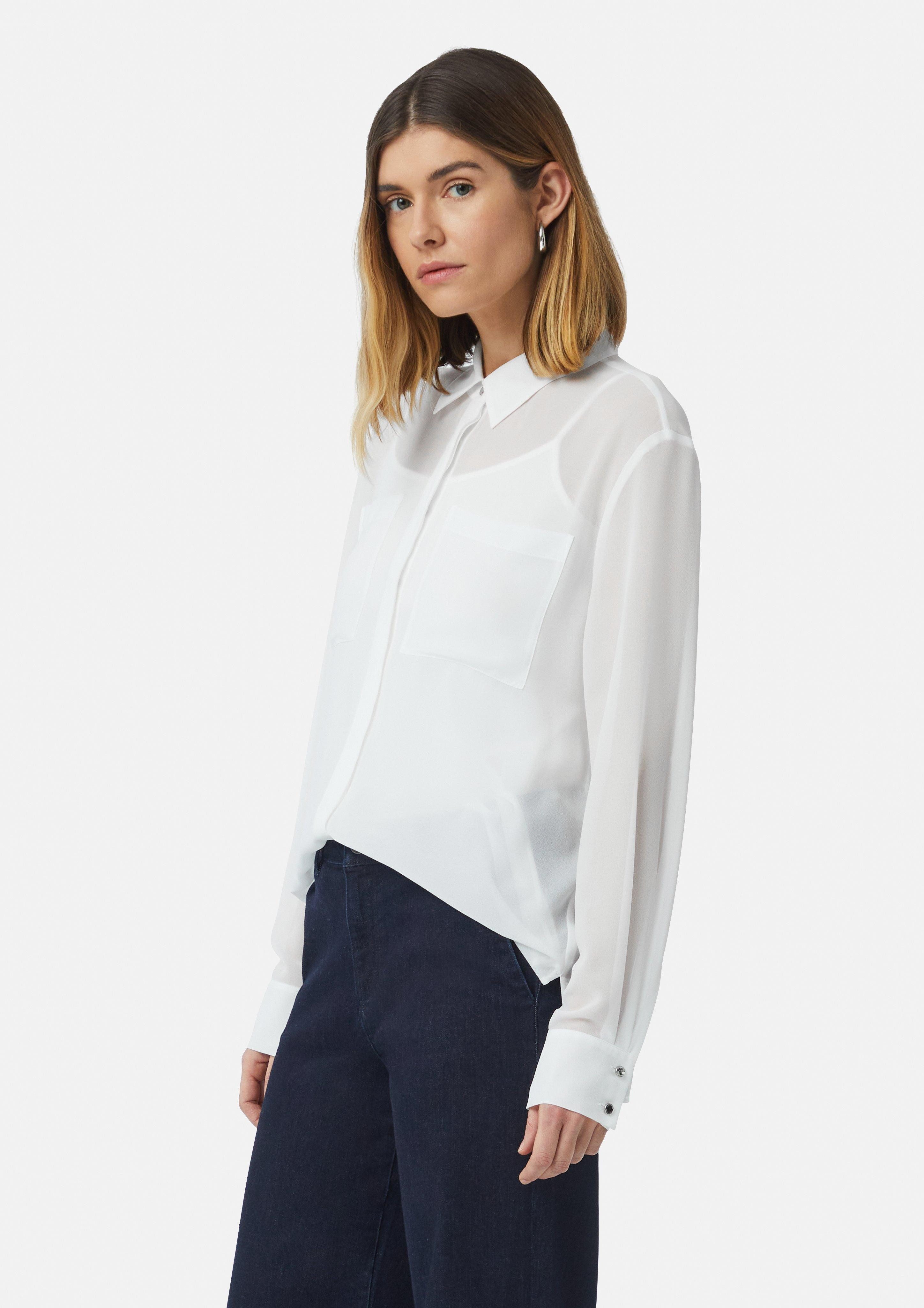 Comma Langarmbluse Leicht transparente Bluse mit günstig online kaufen