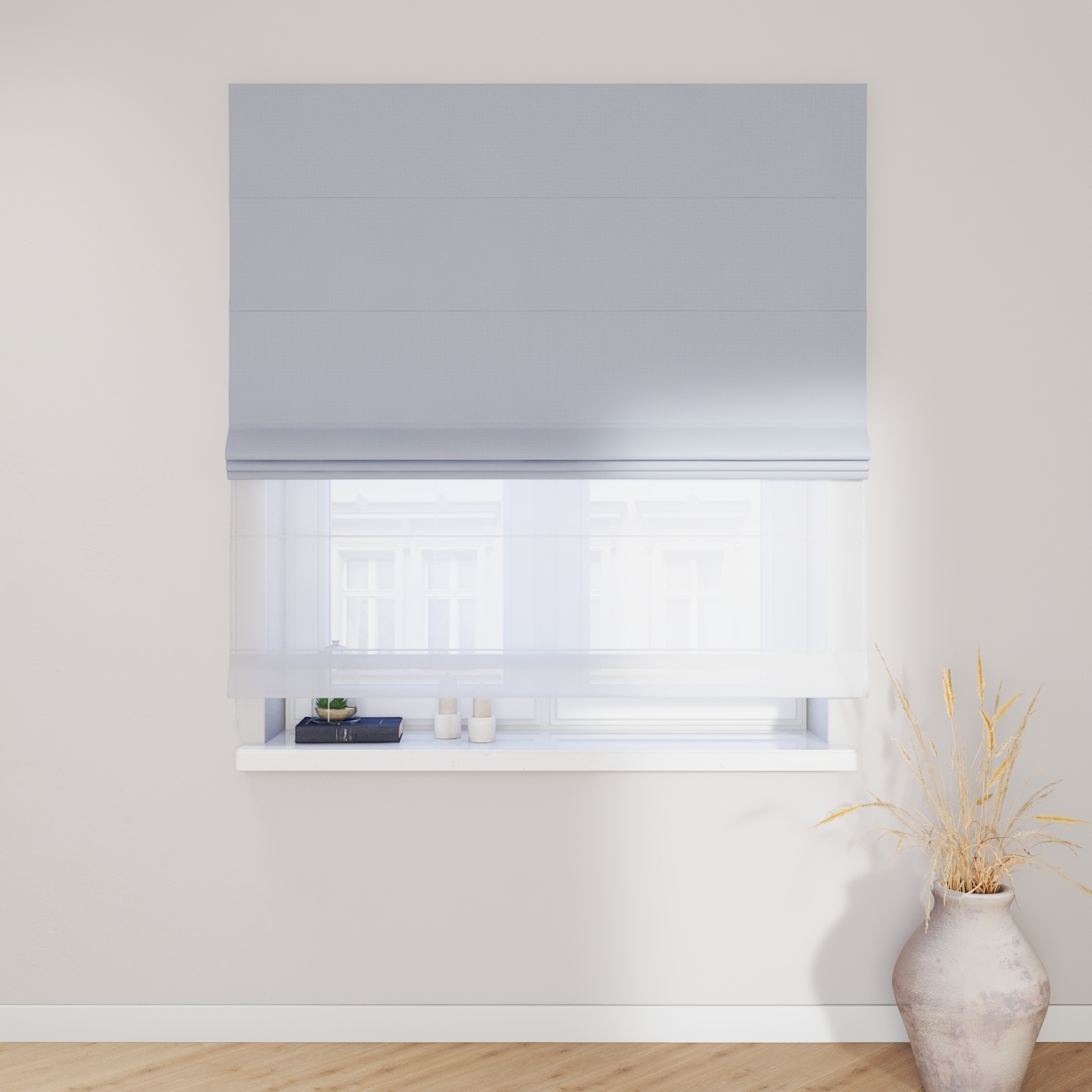 Dekoria Doppelraffrollo Duo, pastellblau, 110 x 150 cm günstig online kaufen
