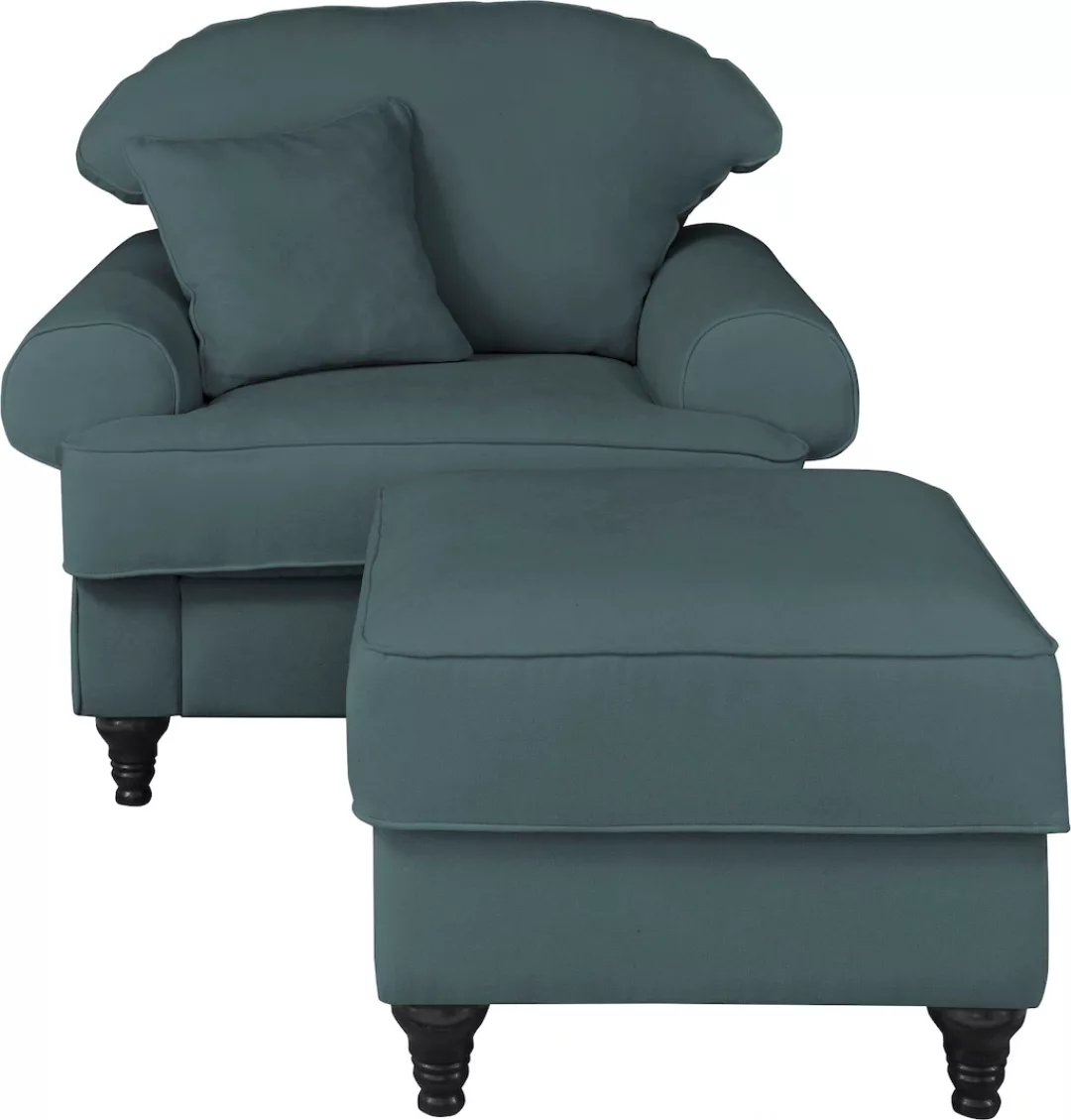 Home affaire Sessel "WESTMINSTER", (Set, 2 St., 1Sessel, 1 Hocker), mit Fed günstig online kaufen