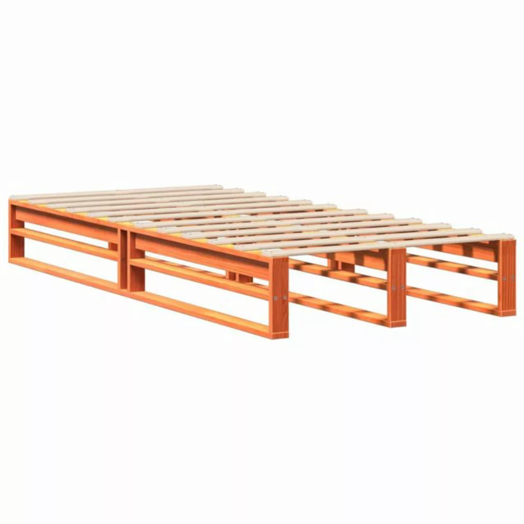 vidaXL Bett, Massivholzbett ohne Matratze Wachsbraun 75x190 cm Kiefernholz günstig online kaufen