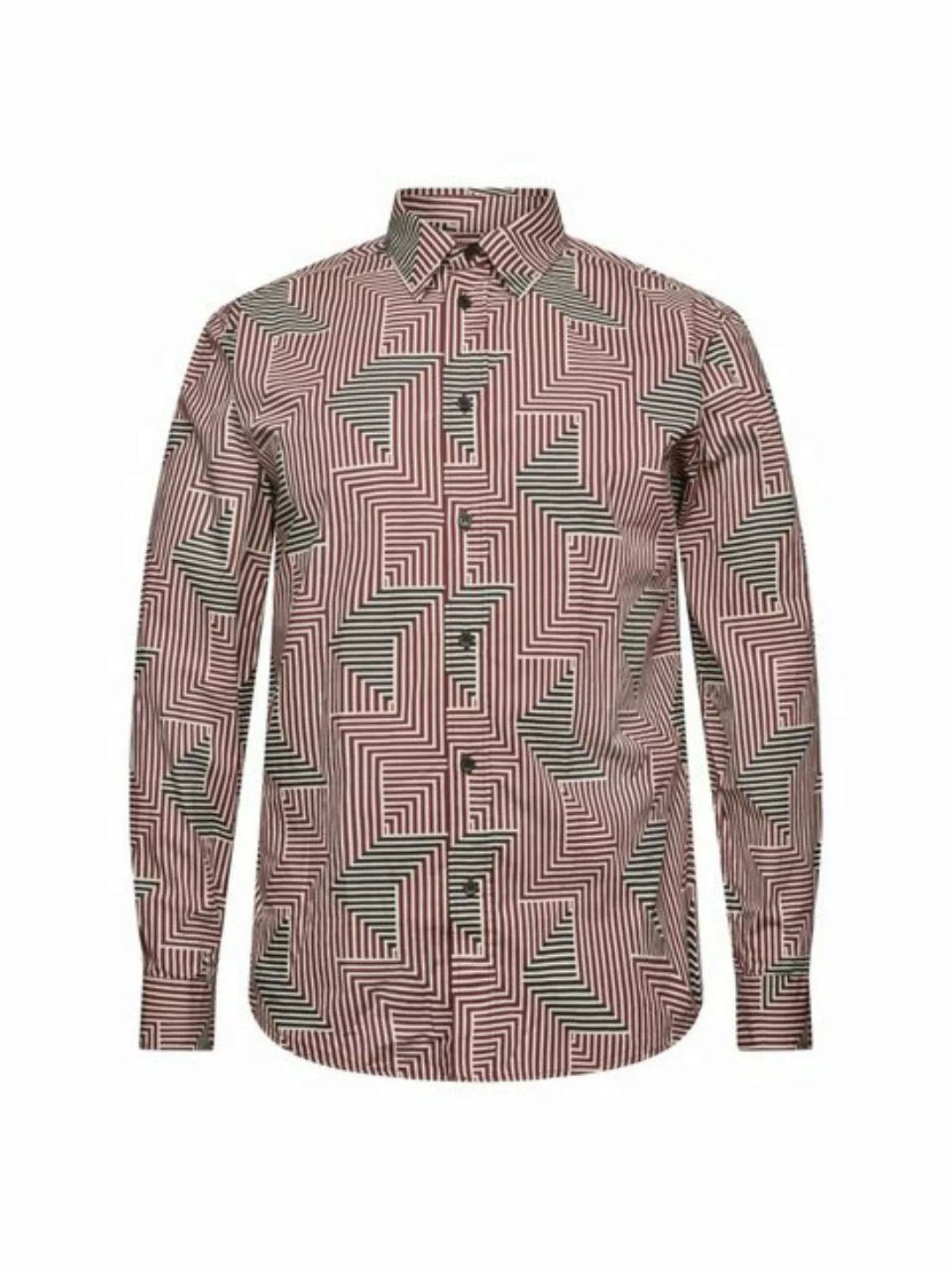 Esprit Langarmhemd Hemd in normaler Passform mit geometrischem Print günstig online kaufen