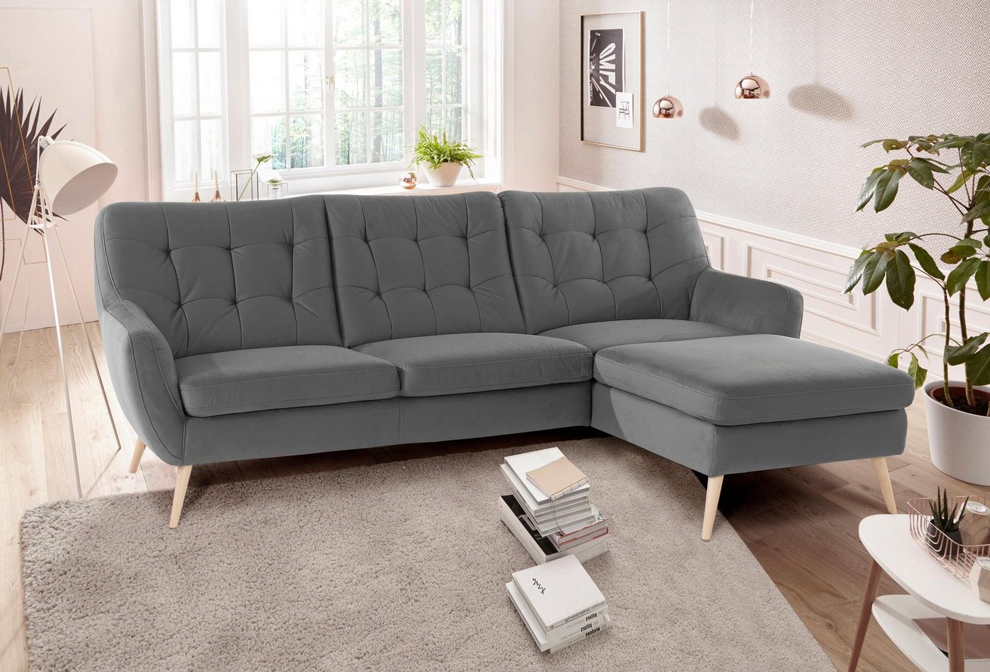 exxpo - sofa fashion Ecksofa "Scandi, bequem, aufwendige Rückenpolsterung f günstig online kaufen