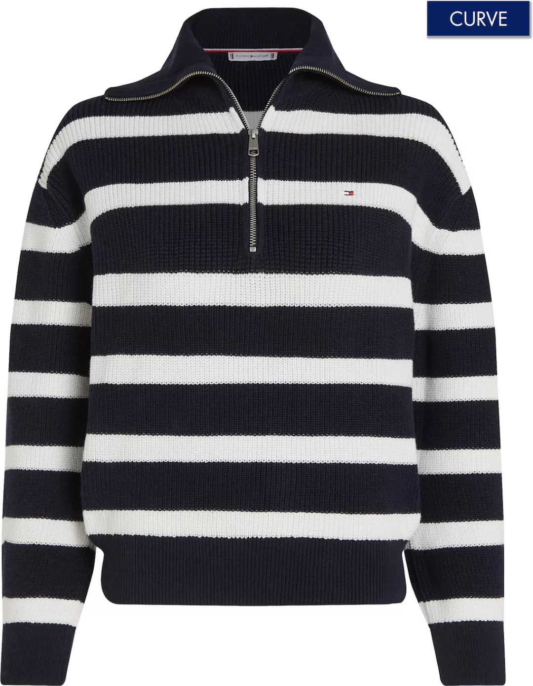 Tommy Hilfiger Curve Troyer "CRV CO CARDI STITCH 1/2 ZIP SWT", in Großen Gr günstig online kaufen