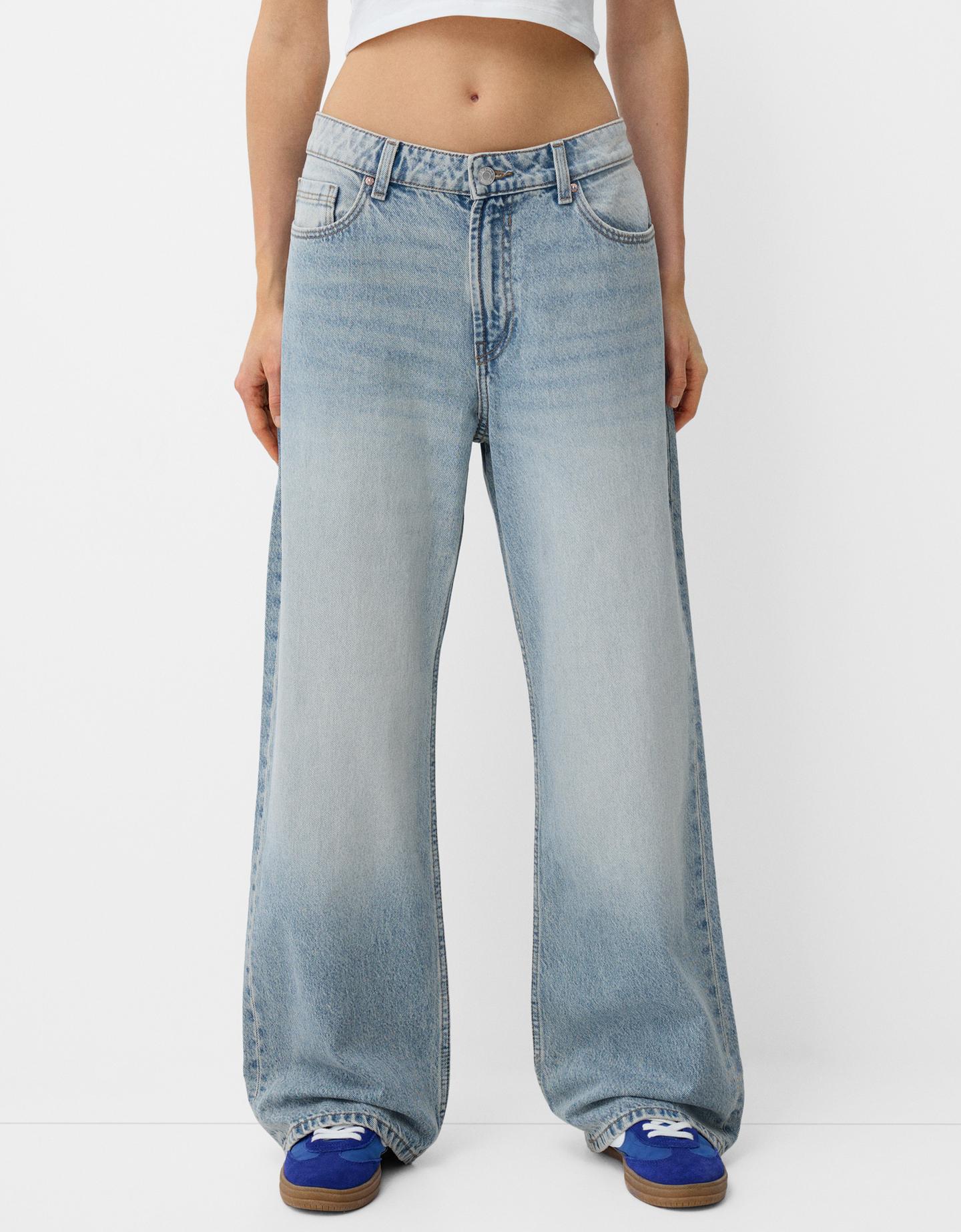 Bershka Jeans Im Baggy-Hosen-Fit Damen 32 Hellblau günstig online kaufen