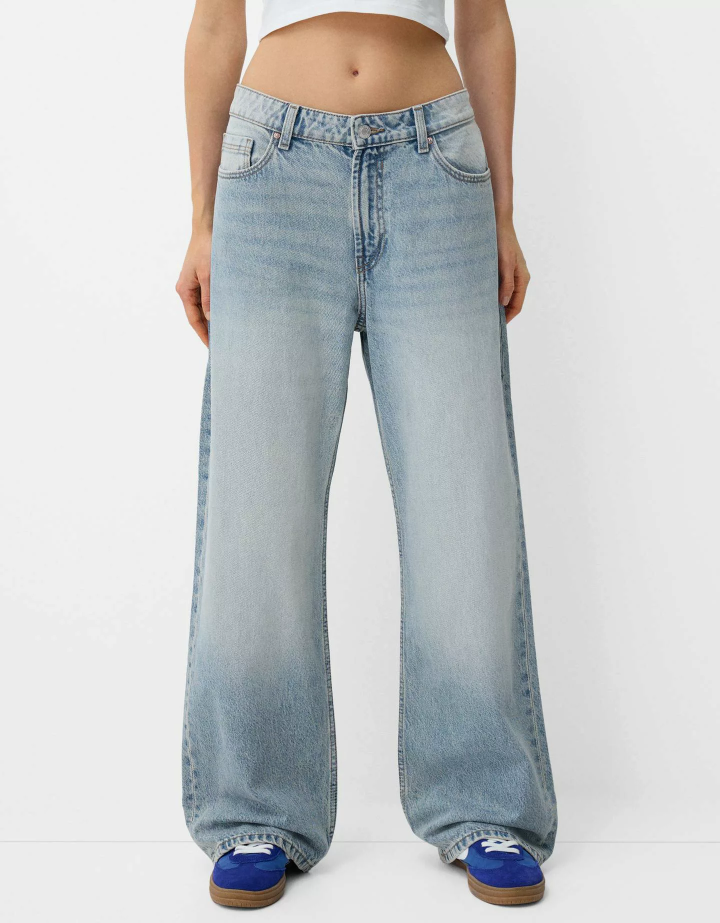 Bershka Jeans Im Baggy-Hosen-Fit Damen 38 Hellblau günstig online kaufen