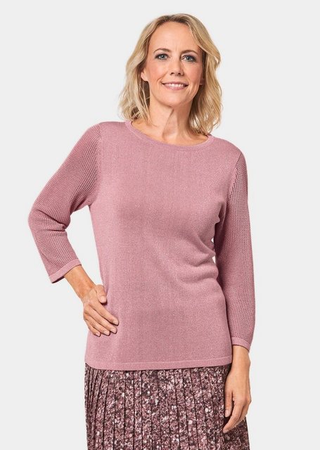 GOLDNER 3/4 Arm-Pullover Kurzgröße: Pullover mit Glanzgarn günstig online kaufen