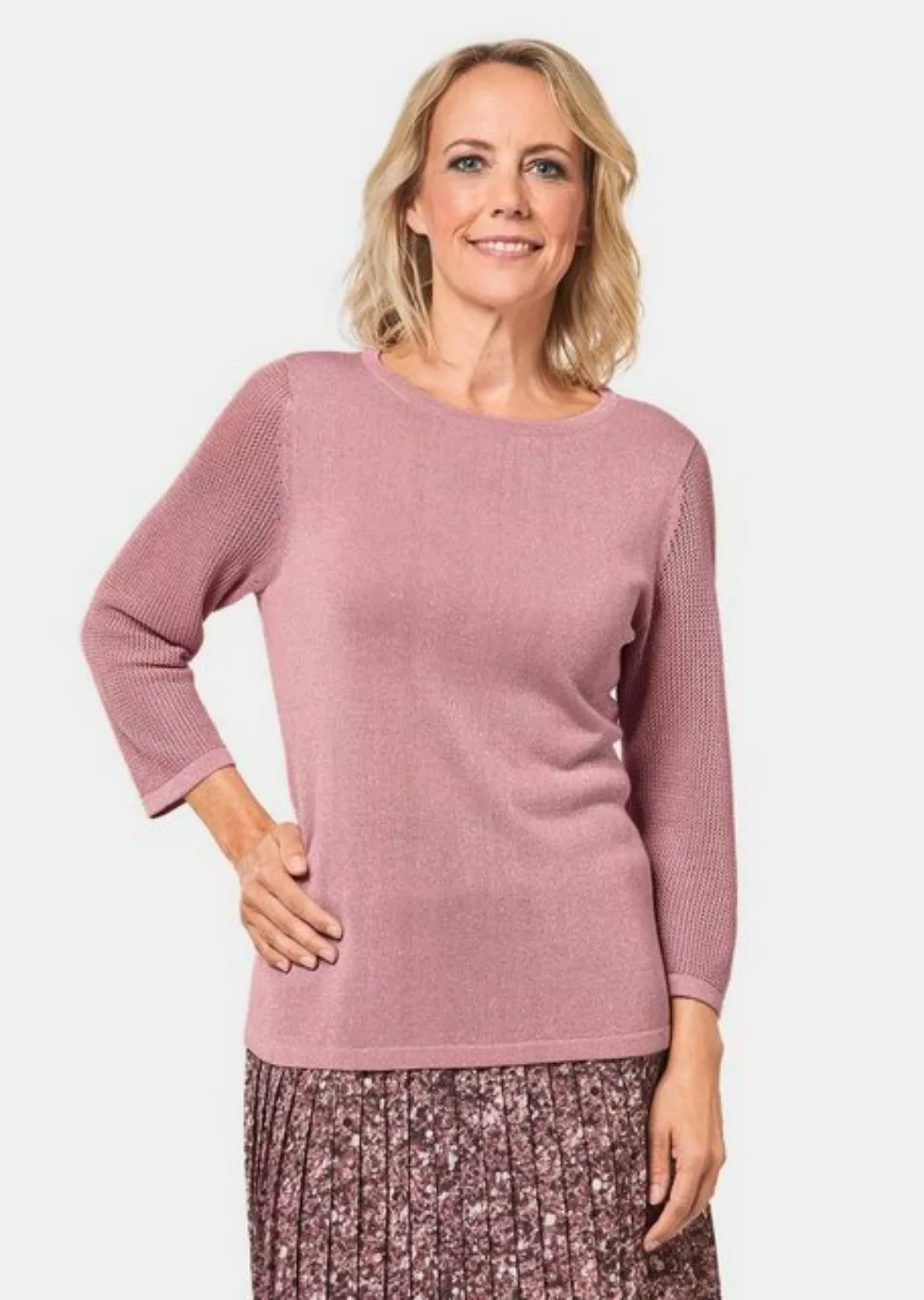 GOLDNER 3/4 Arm-Pullover Pullover mit Glanzgarn günstig online kaufen