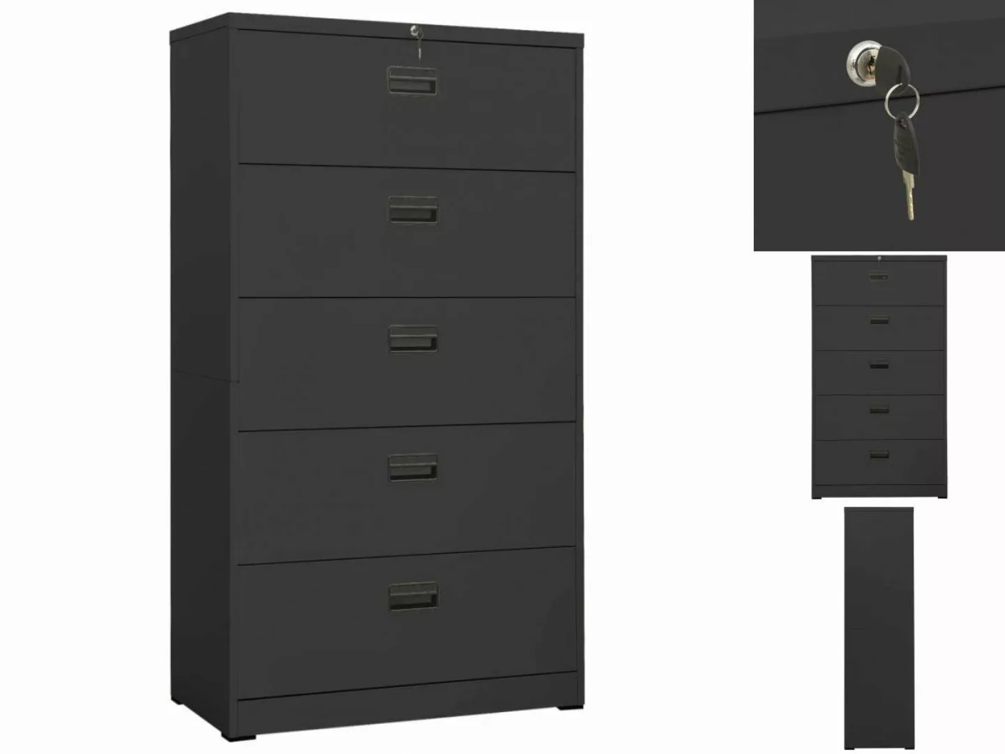 vidaXL Aktenschrank Aktenschrank Anthrazit 90x46x164 cm Stahl günstig online kaufen