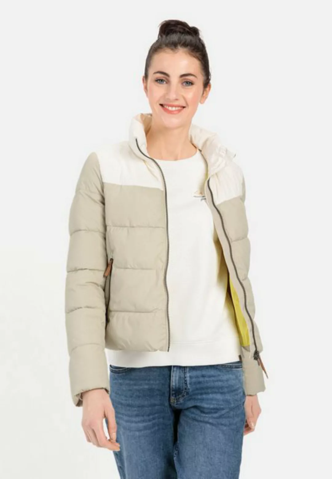 camel active Steppjacke aus recyceltem Polyester Markenlogo günstig online kaufen