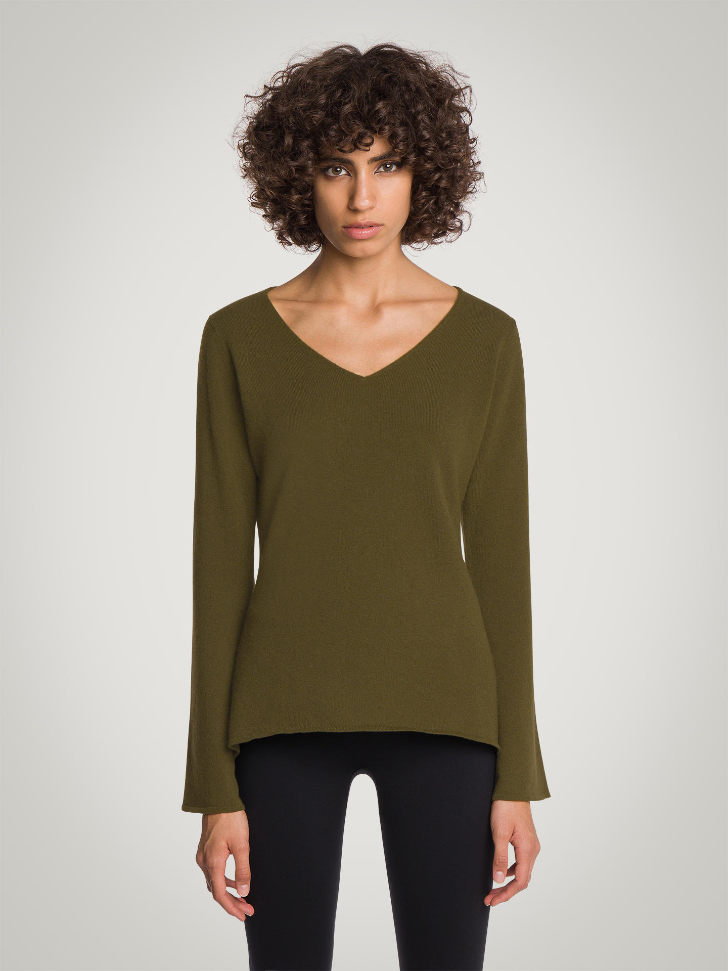 Wolford - Cashmere A Shape Top Long Sleeves, Frau, earth green, Größe: L günstig online kaufen