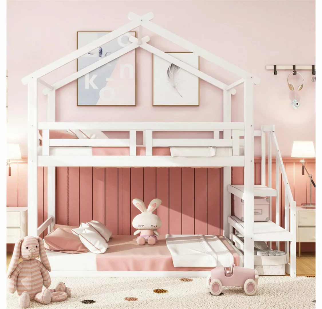 XDeer Etagenbett Kinderbett 90*200cm, Niedriges Etagenbett mit Sicherheitst günstig online kaufen