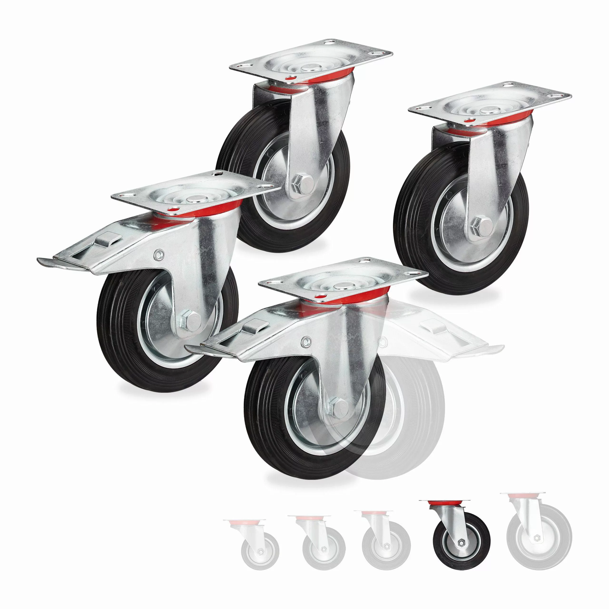 relaxdays Schwerlastregal Schwerlastrollen 4er Set, 160 günstig online kaufen