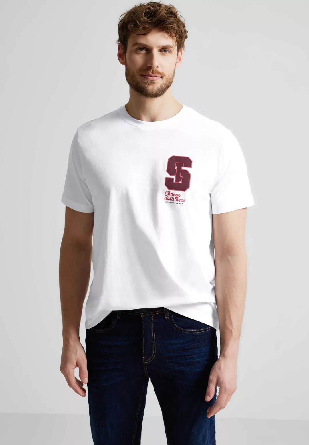 STREET ONE MEN T-Shirt, aus reiner Baumwolle günstig online kaufen