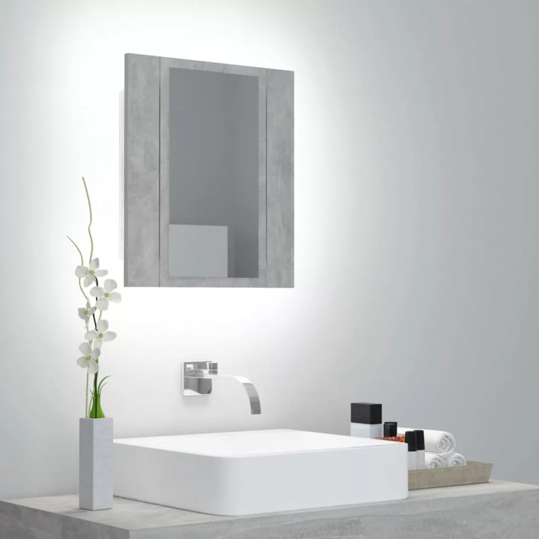 Led-bad-spiegelschrank Betongrau 40x12x45 Cm günstig online kaufen