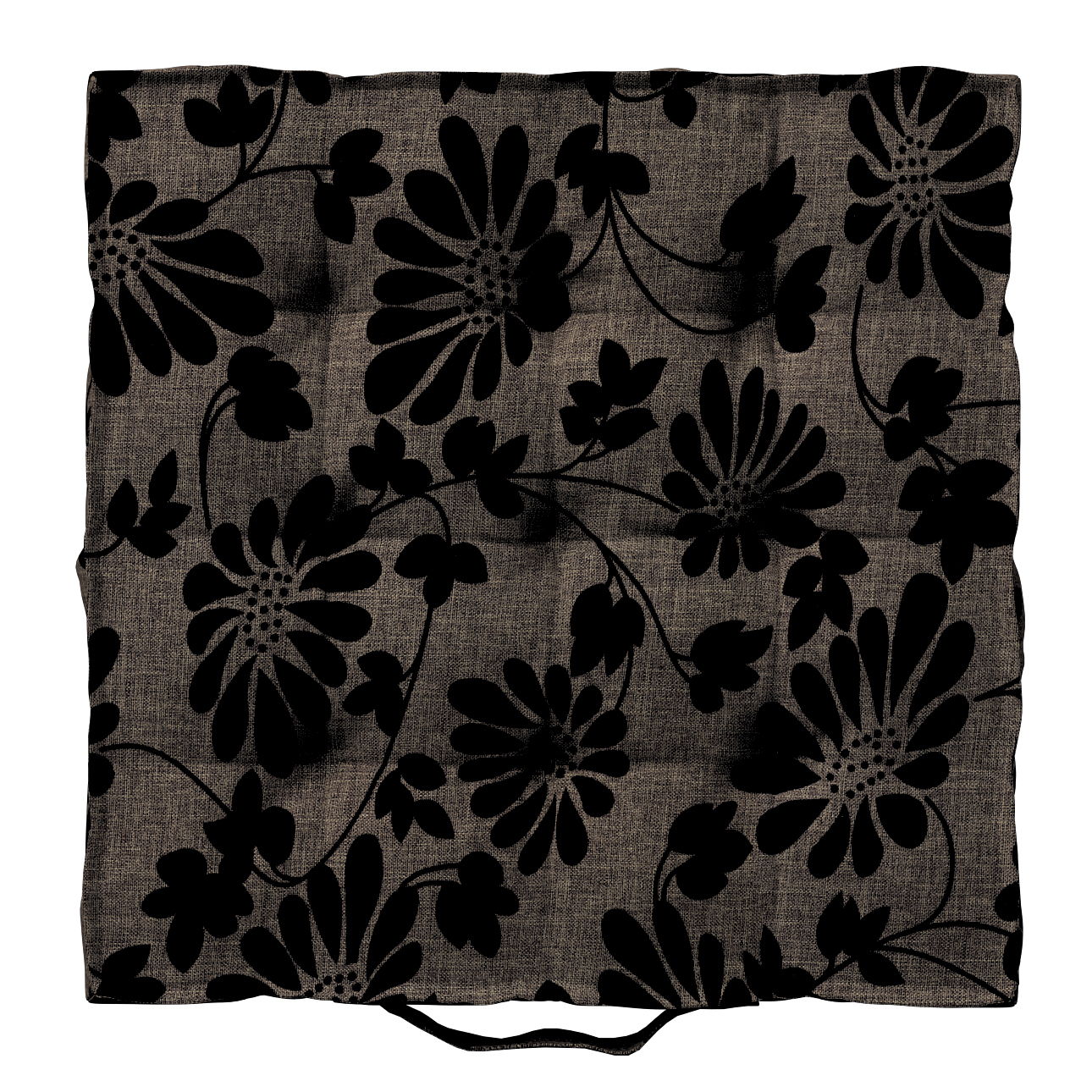 Sitzkissen Jacob mit Handgriff, braun-schwarz, 40 x 40 x 6 cm, Living II (1 günstig online kaufen