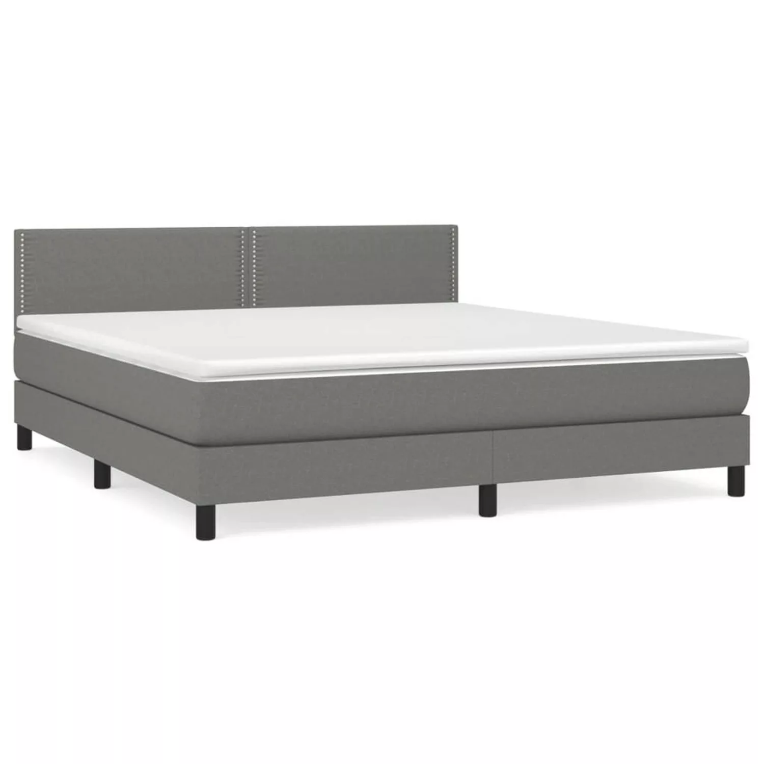 vidaXL Boxspringbett Boxspringbett mit Matratze Dunkelgrau 180x200 cm Stoff günstig online kaufen