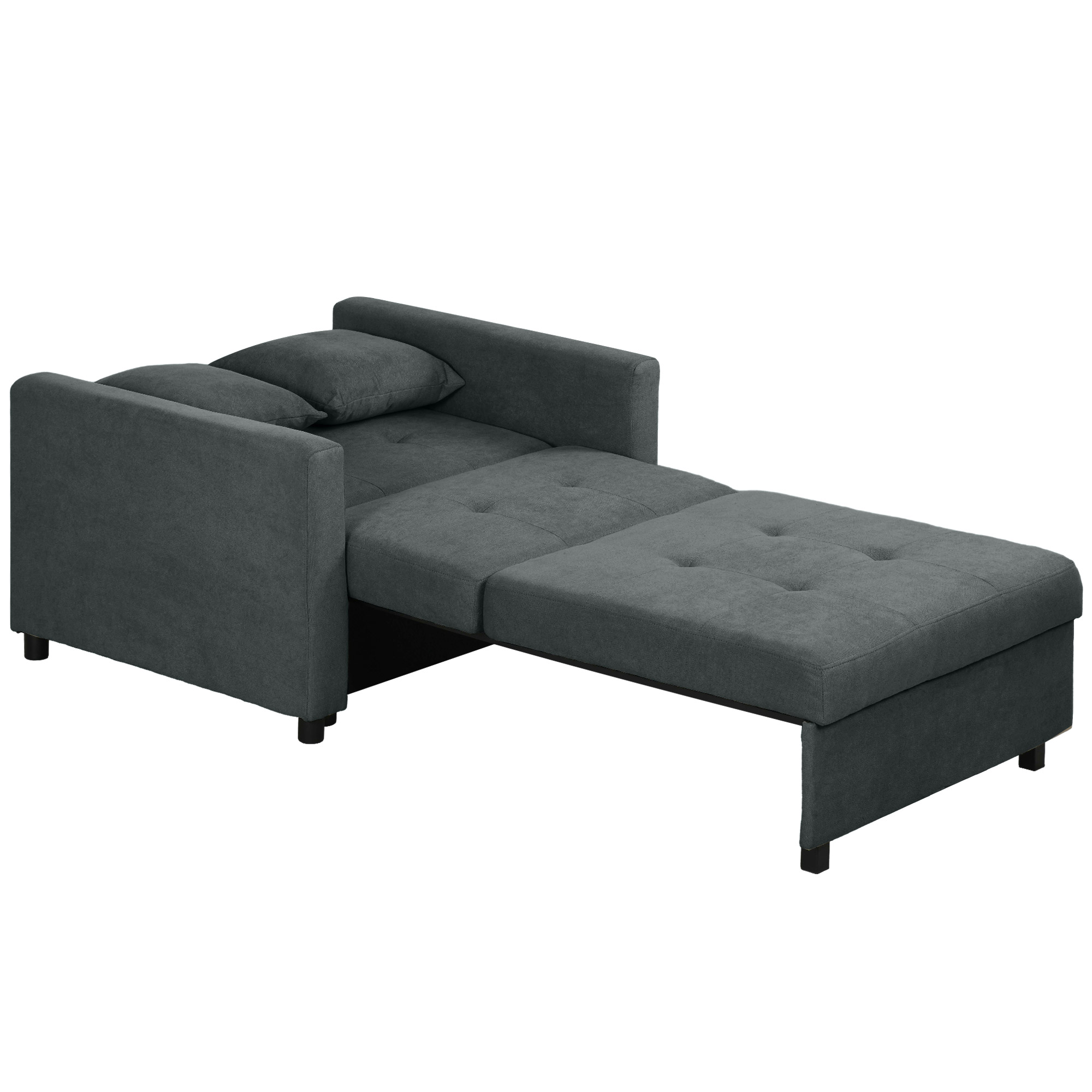 HOMCOM Einzelschlafsessel mit 2 Kissen und Stauraum, Einzel-Schlafsofa für günstig online kaufen