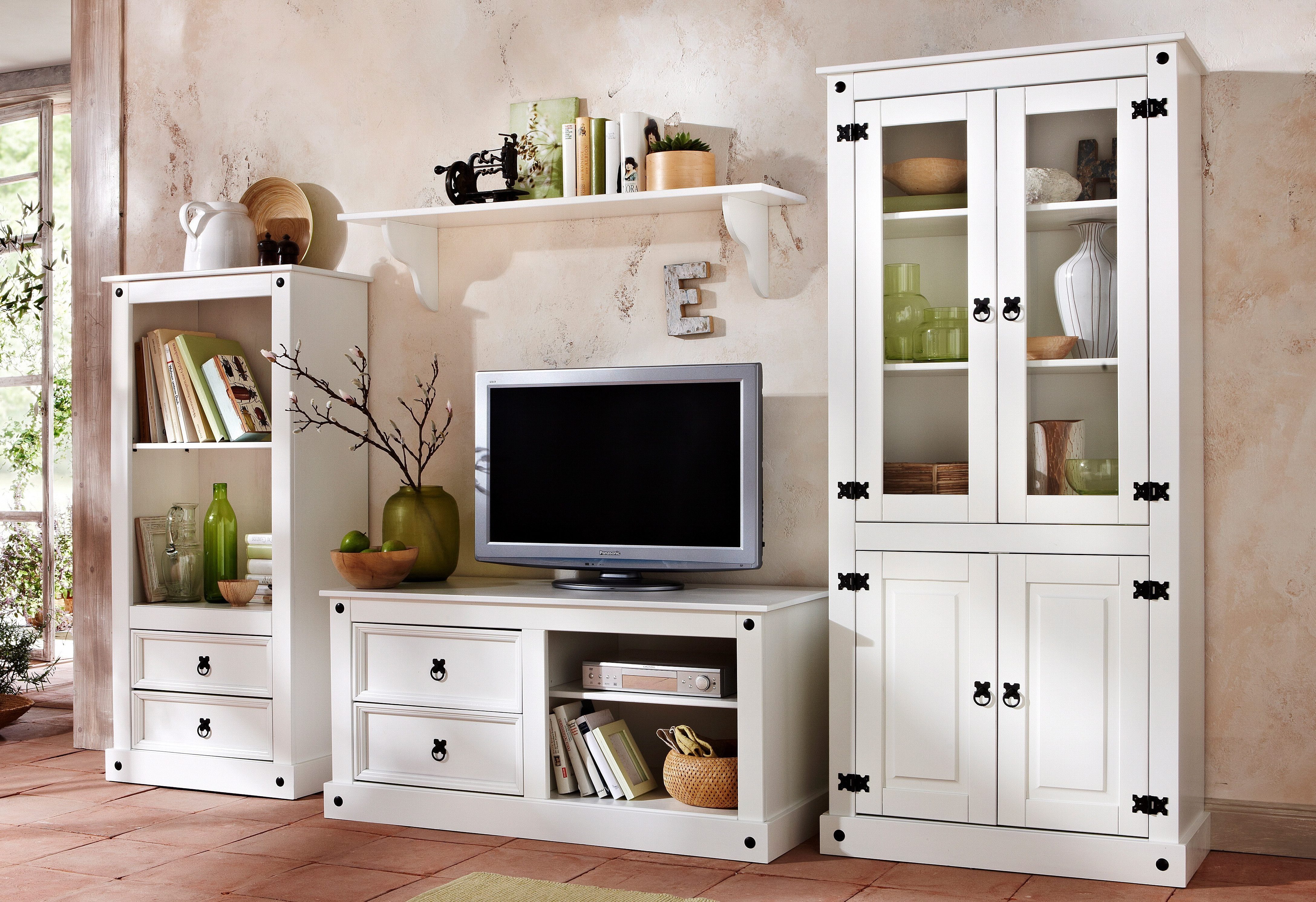Home affaire Wohnwand, (Set, 3 St.), bestehend aus 1 Vitrine, 1 Lowboard un günstig online kaufen
