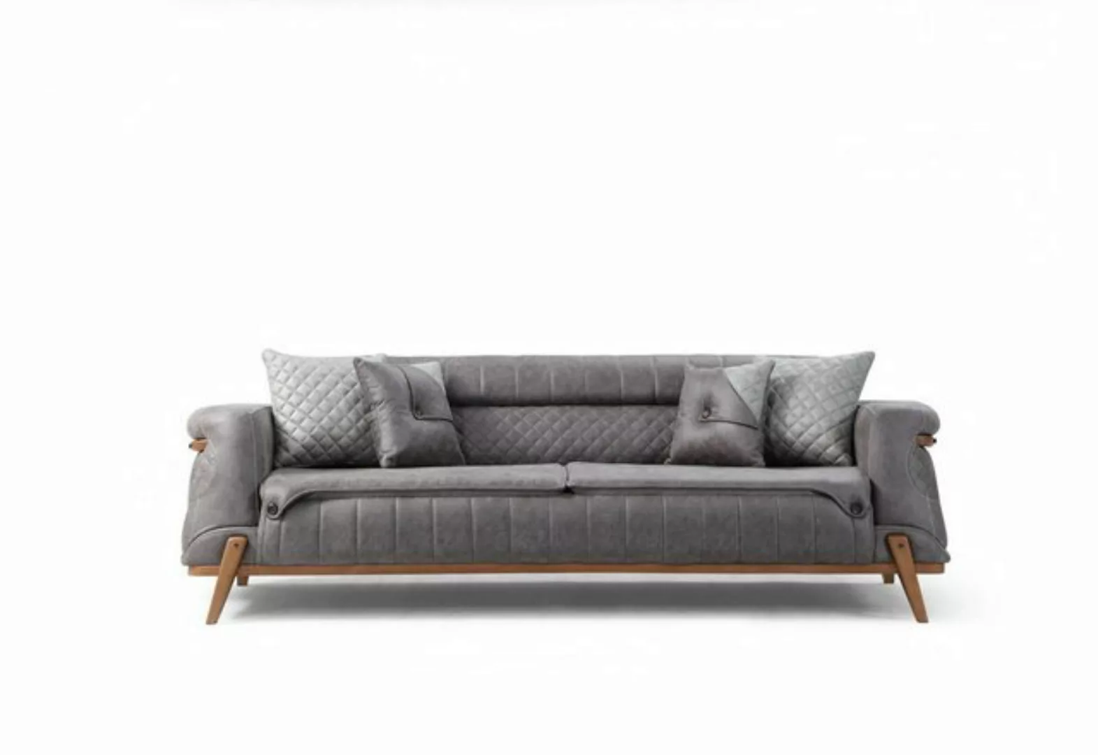 JVmoebel 3-Sitzer Luxuriöse Dreisitzer Couch Graue Wohnzimmer Polstermöbel günstig online kaufen