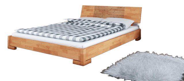 Natur24 Einzelbett Bett Bento 11 Sonderlänge 100x190 Kernbuche Holzkopfteil günstig online kaufen