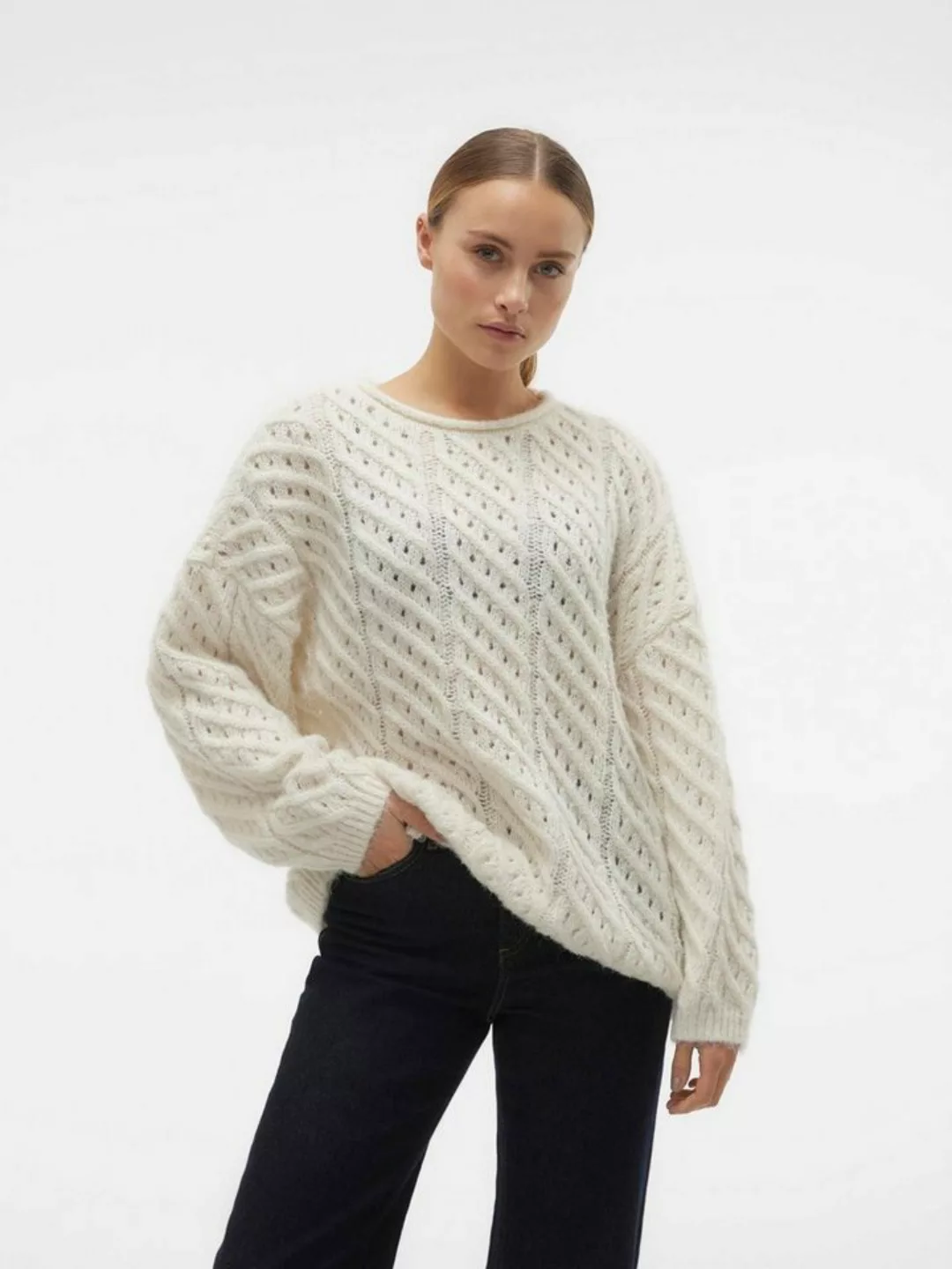 Vero Moda Strickpullover Hana (1-tlg) Lochmuster günstig online kaufen