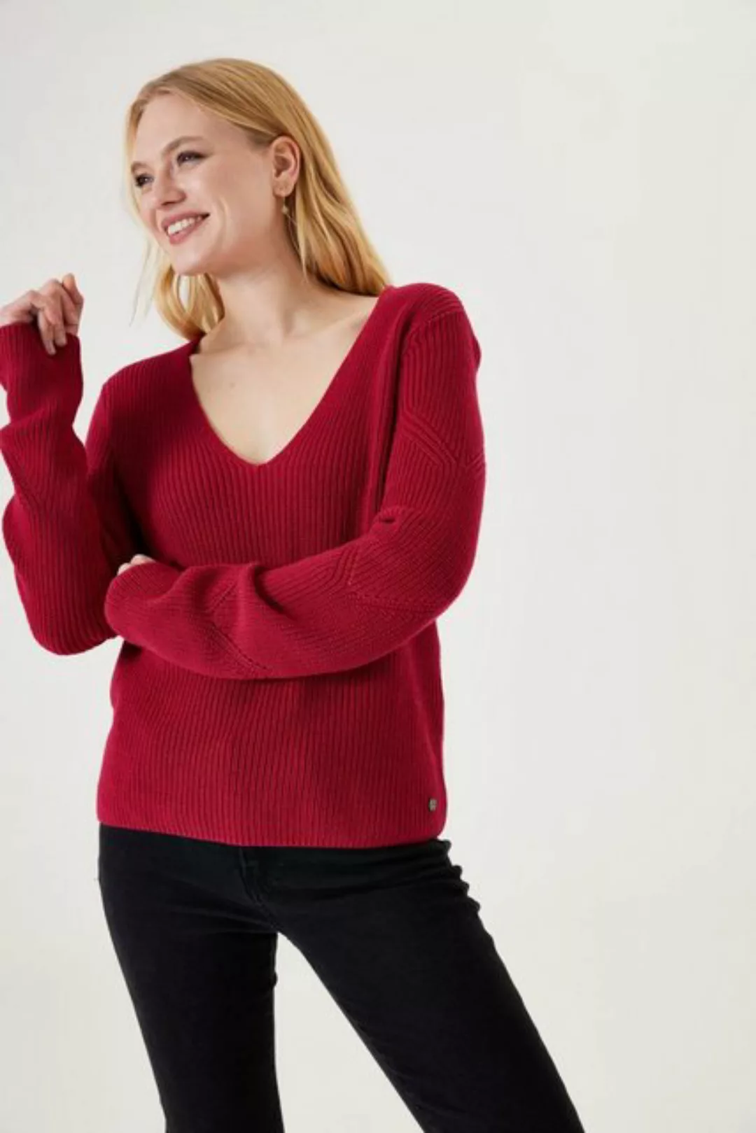 Garcia V-Ausschnitt-Pullover günstig online kaufen