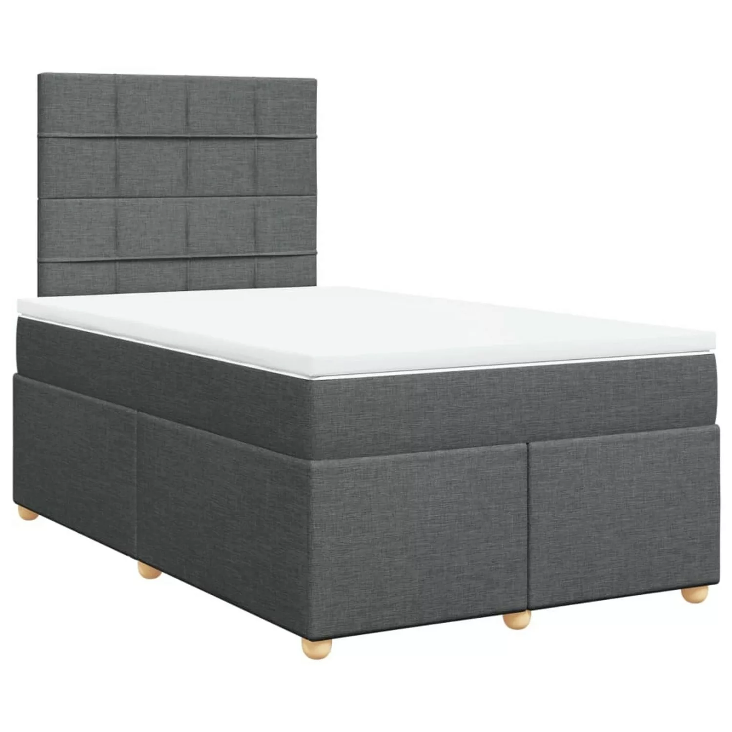 vidaXL Boxspringbett, Boxspringbett mit Matratze Dunkelgrau 120x200 cm Stof günstig online kaufen