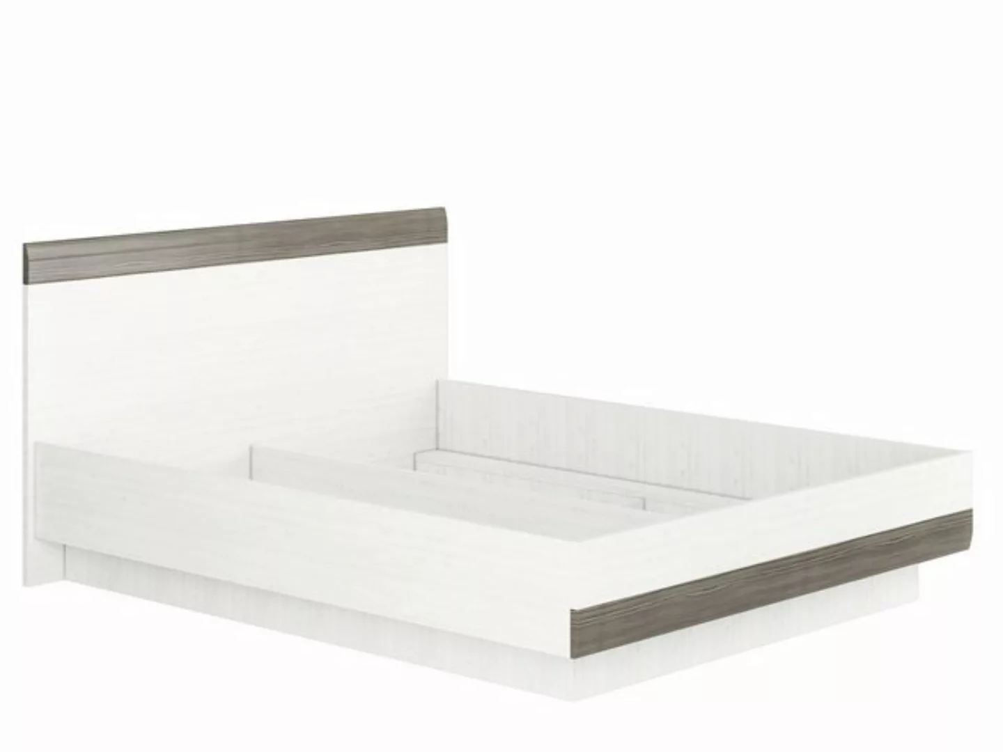 Feldmann-Wohnen Bett Blanco (1-tlg., dekorative graue MDF-Absetzungen), 170 günstig online kaufen