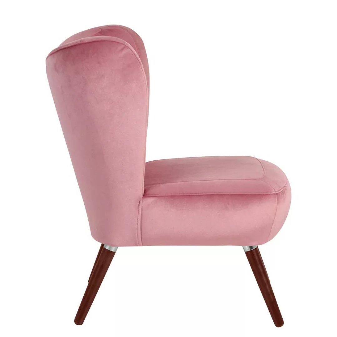 Retro Polstersessel Rosa aus Samtvelours Made in Germany günstig online kaufen