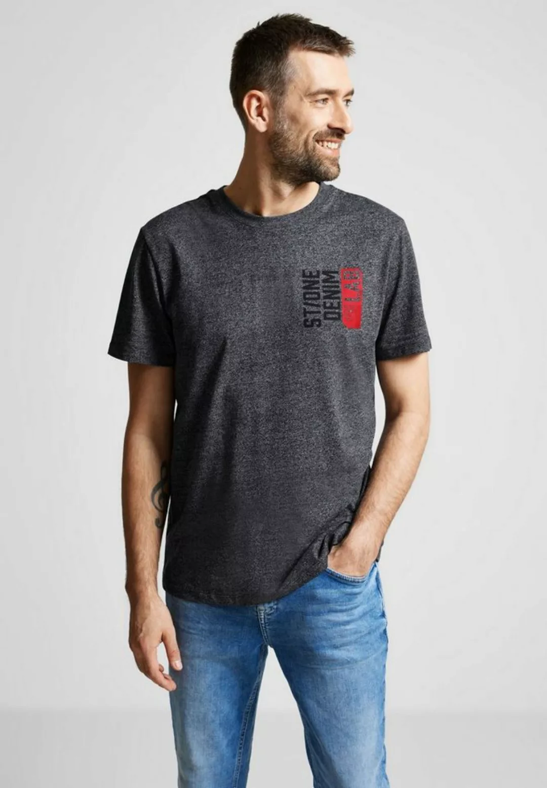 STREET ONE MEN T-Shirt im soften Baumwoll-Mix günstig online kaufen