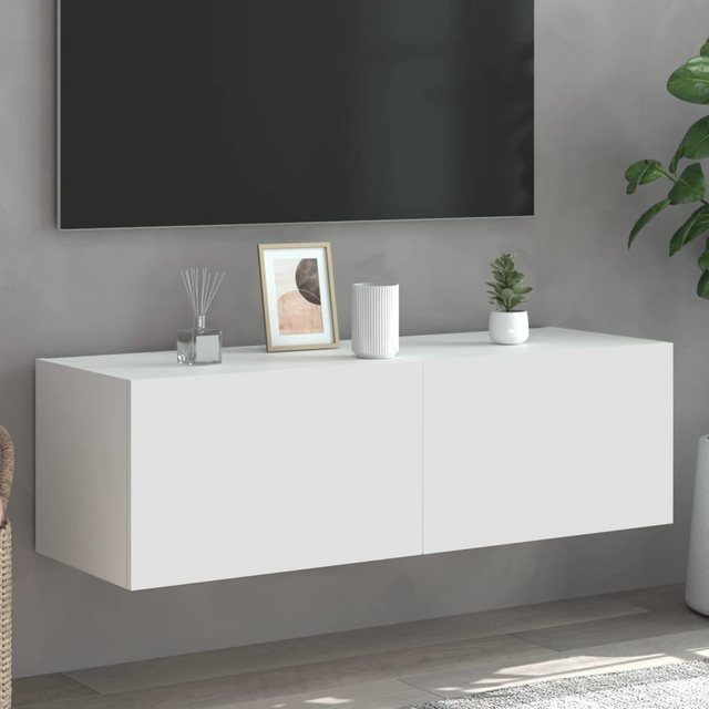 vidaXL TV-Schrank TV-Wandschrank mit LED-Leuchten Weiß 100x35x31 cm günstig online kaufen