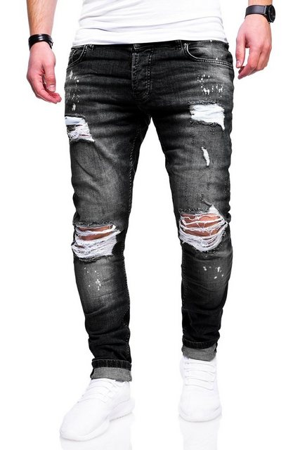 behype Slim-fit-Jeans SLY mit Destroyed-Elementen günstig online kaufen