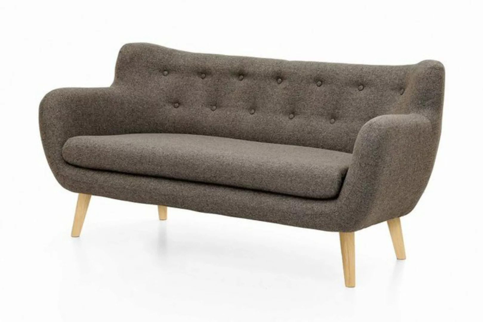 Möbelfreude 3-Sitzer Couchgarnitur Jana 3-Sitzer Braun - Eiche, Braun Sofa günstig online kaufen