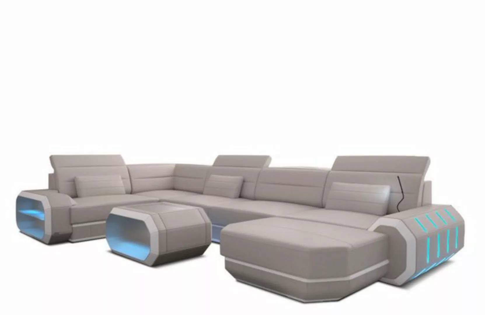 Sofa Dreams Wohnlandschaft Ledersofa Roma U Form Mini, Designersofa, Sofa m günstig online kaufen