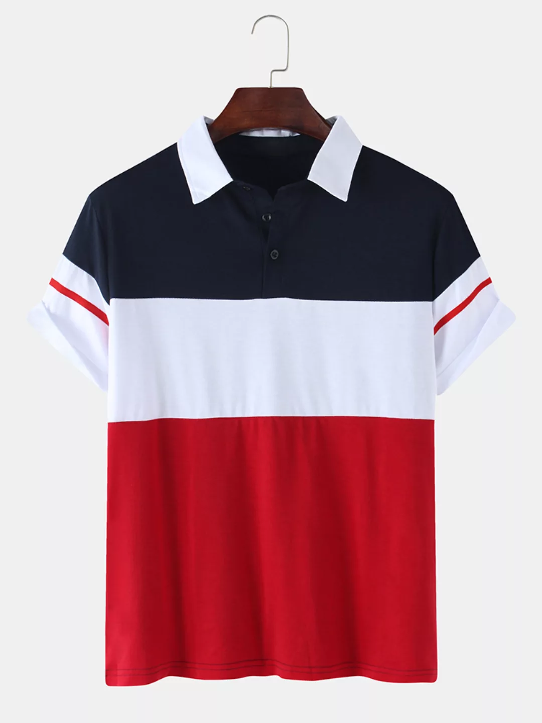 Herren Color Block Patchwork Casual Kurzarm Golf Shirt günstig online kaufen