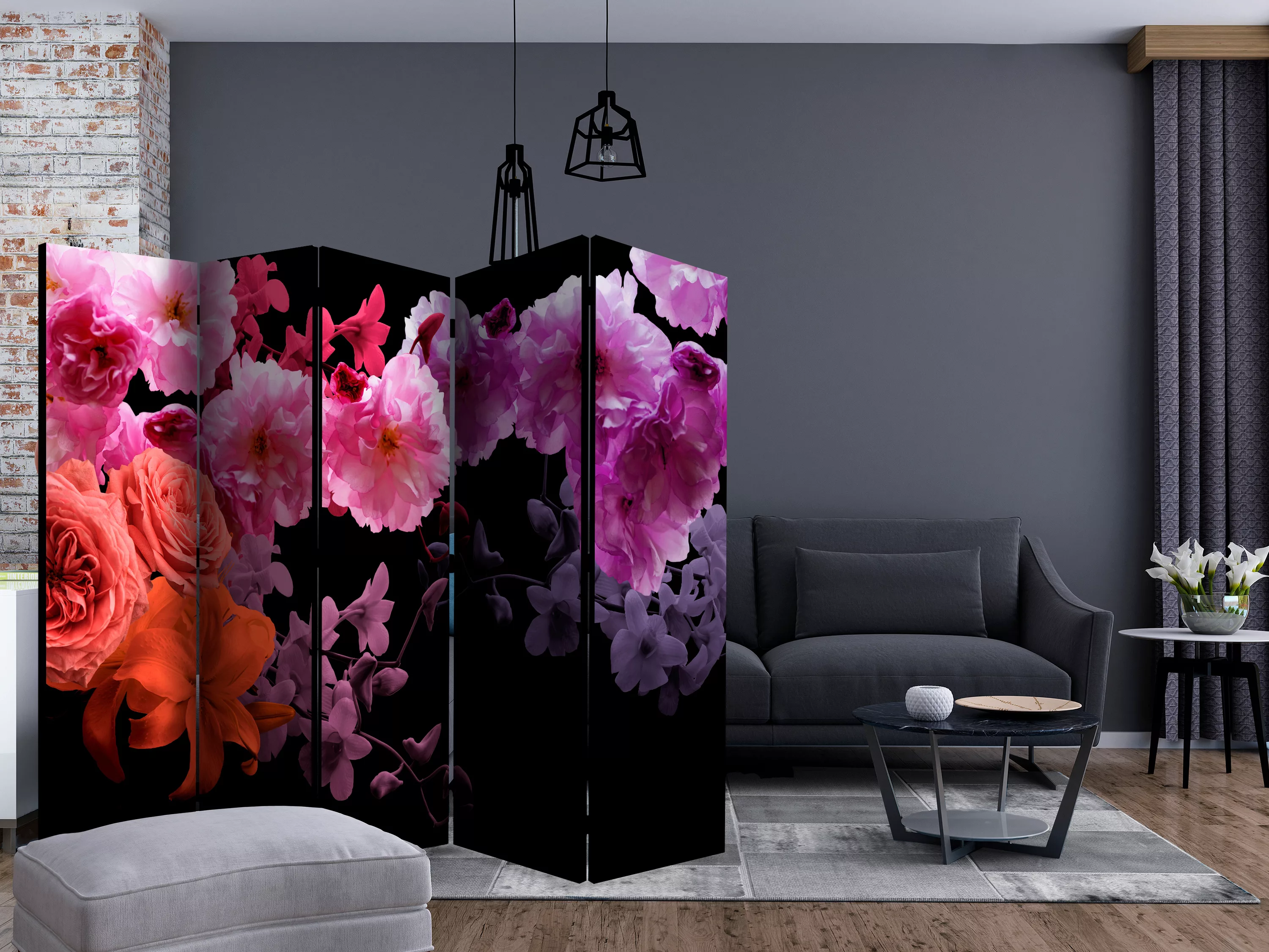 5-teiliges Paravent - Spring Cocktail Ii [room Dividers] günstig online kaufen