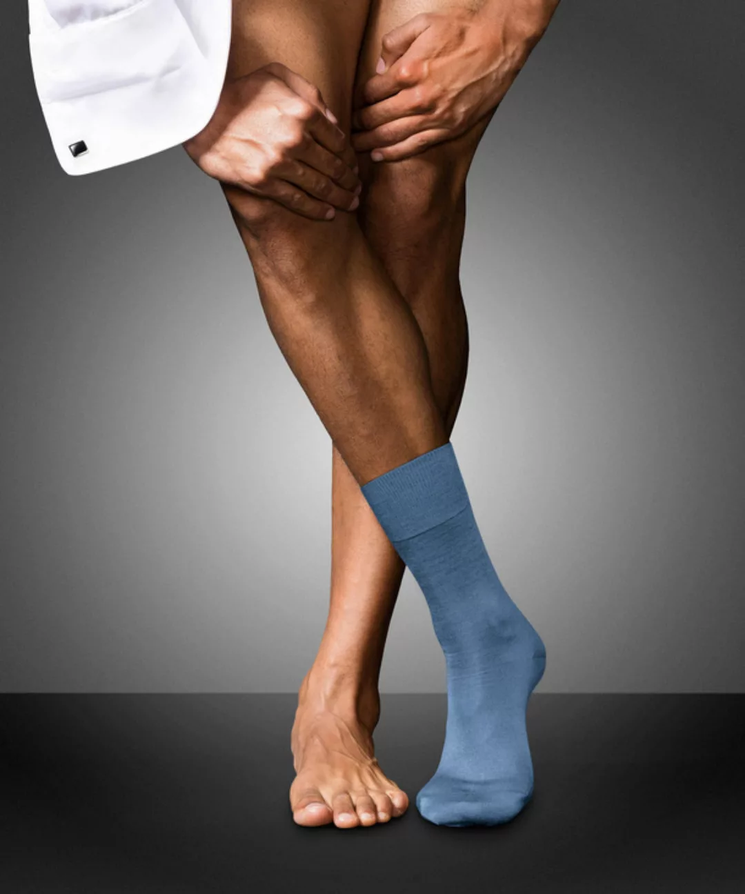 FALKE No. 6 Finest Merino & Silk Gentlemen Socken, Herren, 41-42, Blau, Uni günstig online kaufen