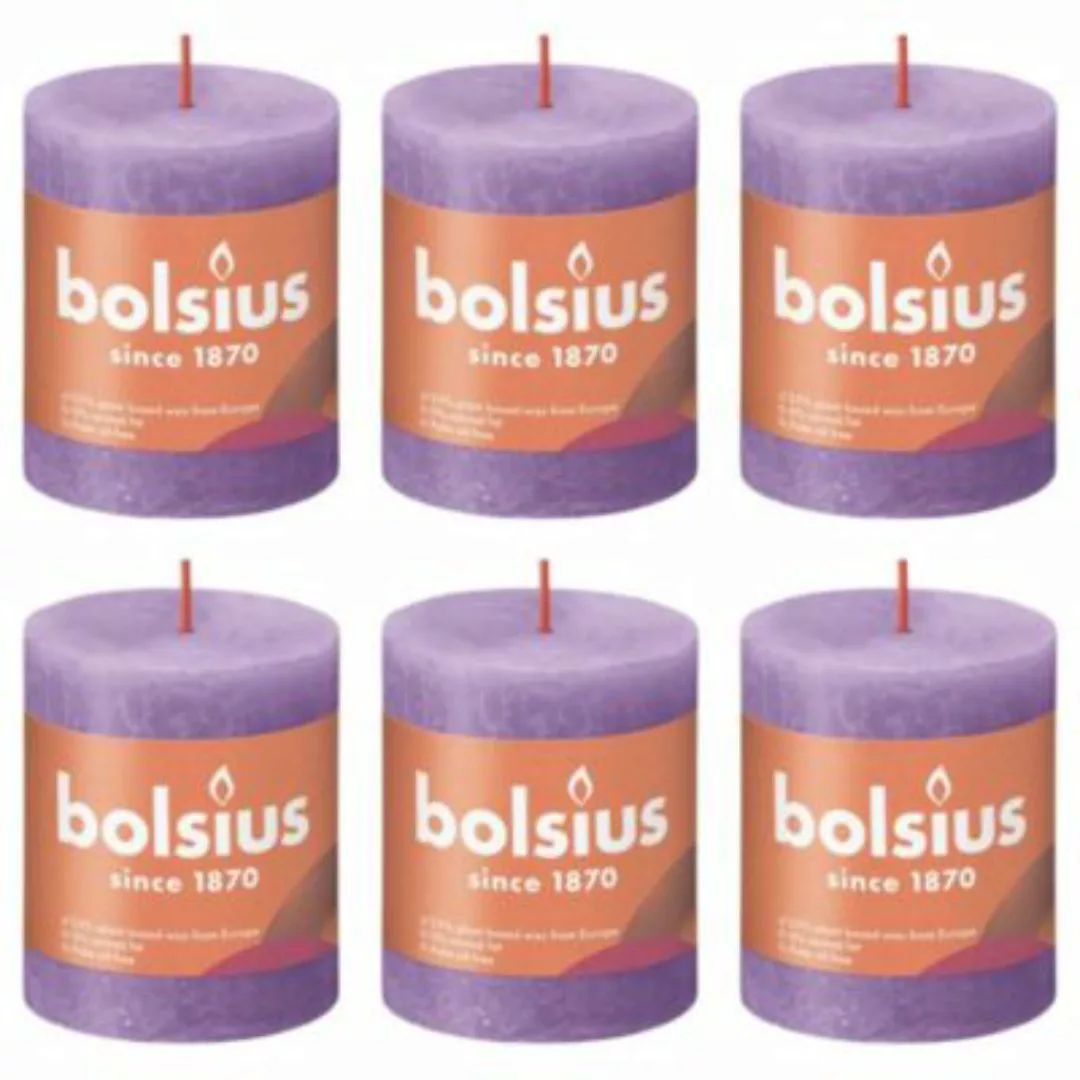 Bolsius Rustikale Stumpenkerzen Shine 4 Stk. 80x68 Mm Lila günstig online kaufen