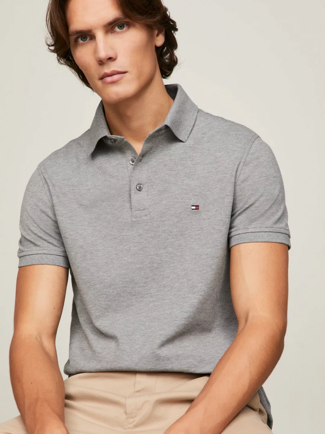 Tommy Hilfiger Poloshirt 1985 SLIM POLO aus leicht strukturiertem Piqué-Mat günstig online kaufen