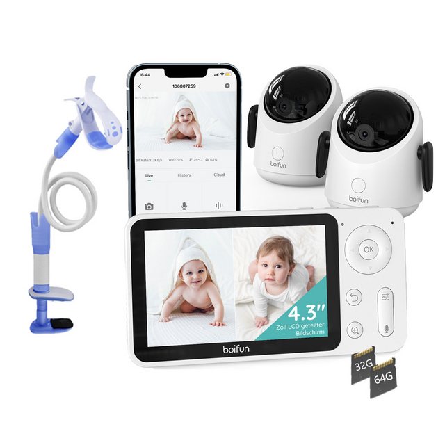 Boifun Babyphone 2MP Babyphone mit Kamera 30 Stunden Akku mit 4,3 Zoll mit günstig online kaufen