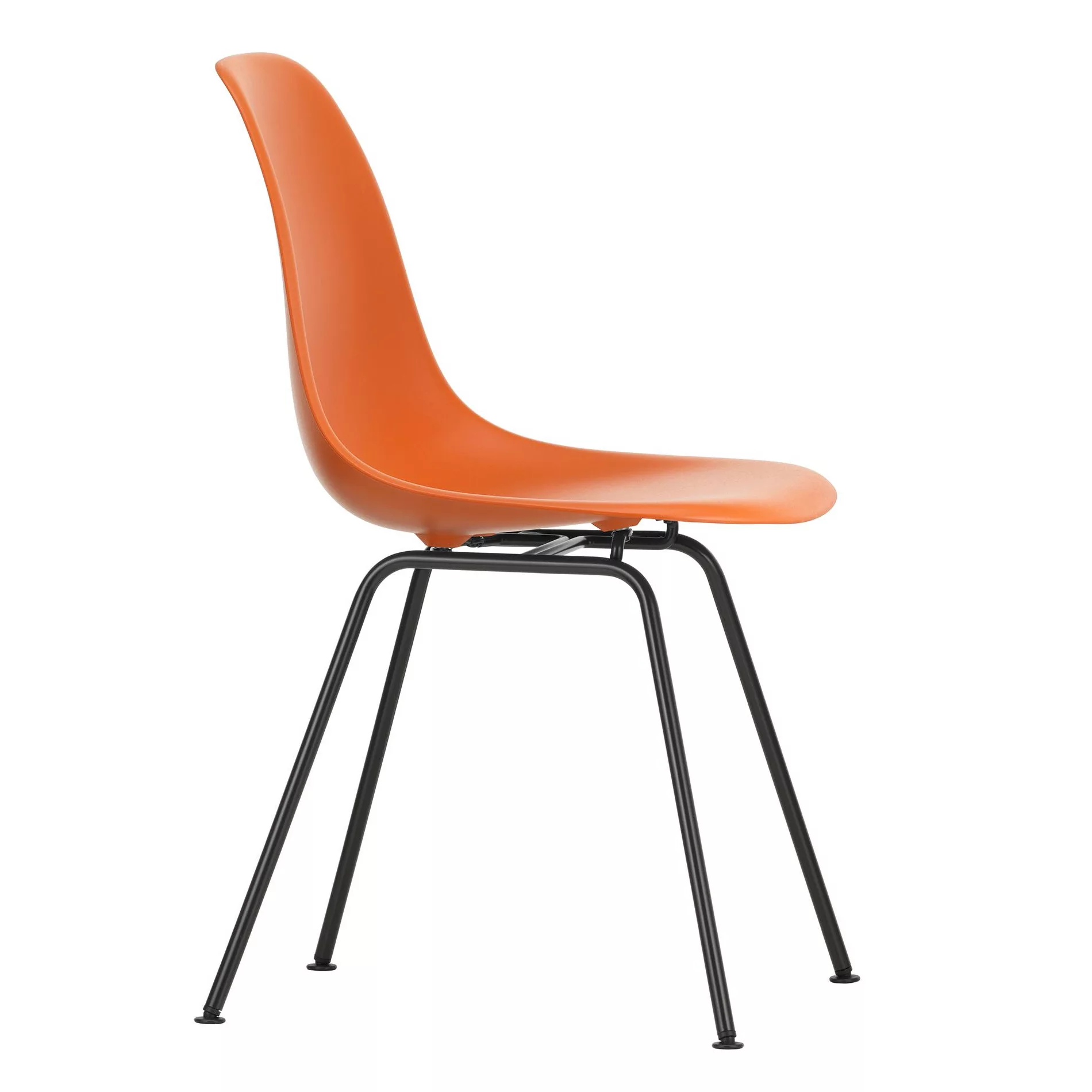 Vitra - Eames Plastic Side Chair DSX Gestell schwarz - rostiges orange/Sitz günstig online kaufen