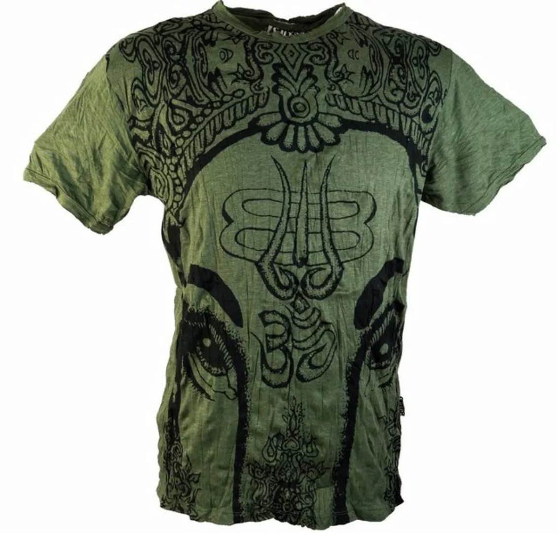Guru-Shop T-Shirt Sure Herren T-Shirt Ganesh - olive Festival, alternative günstig online kaufen