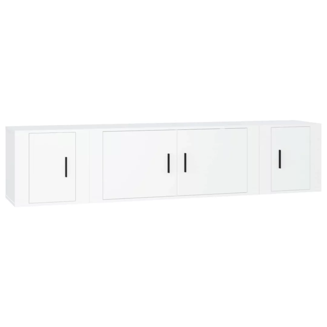 Vidaxl 3-tlg. Tv-schrank-set Weiß Holzwerkstoff günstig online kaufen