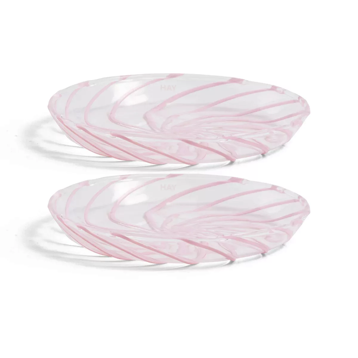 Glasteller Spin glas rosa transparent / 2er-Set - Glas - Hay - Transparent günstig online kaufen