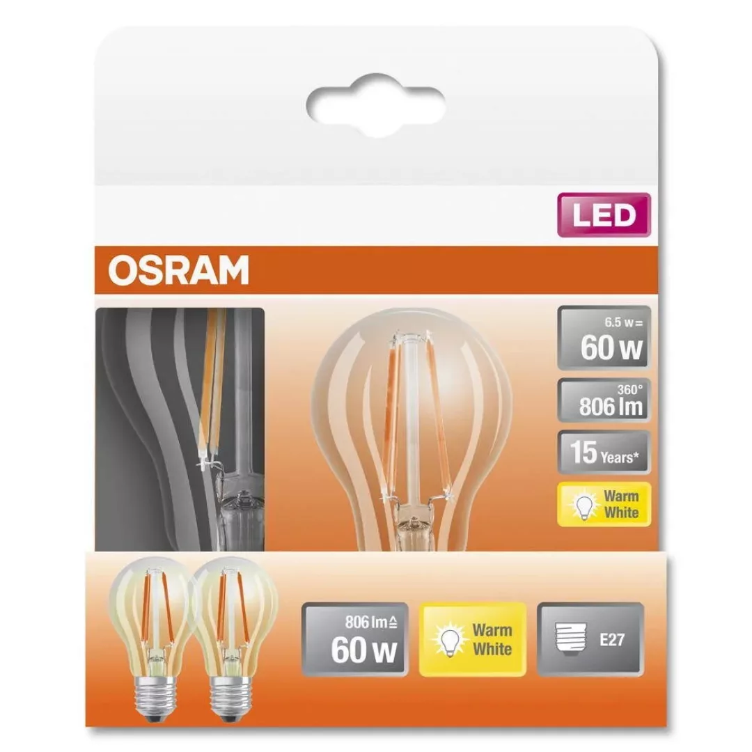 OSRAM LED-Retrofit E27 6,5W Filament 827 806lm 2er günstig online kaufen
