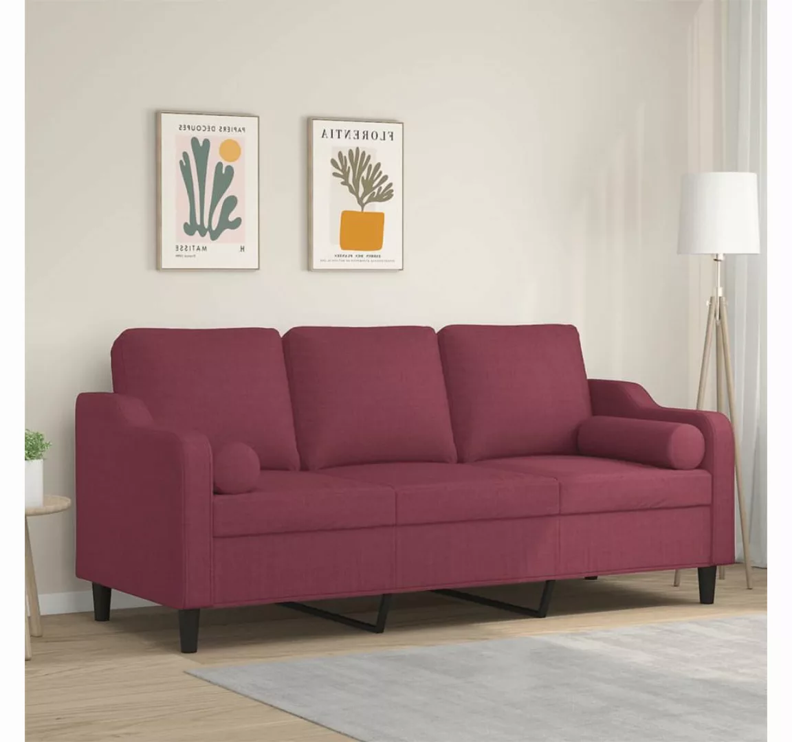 vidaXL Sofa Sofa mit Zierkissen Stoff, 180 cm, 3-Sitzer günstig online kaufen